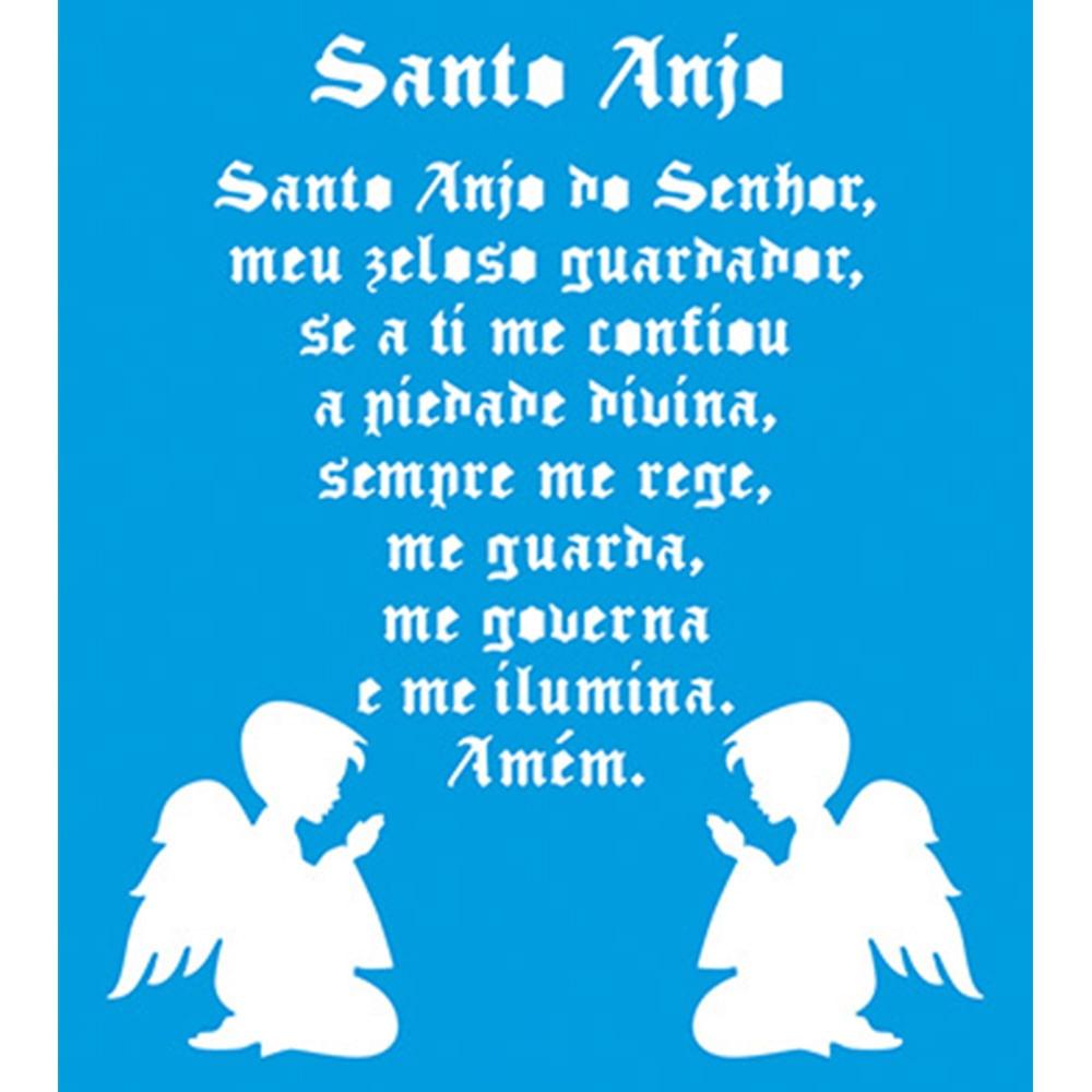 Stencil Litoarte 17x21 STM-659 Santo Anjo e Anjinhos - Palácio da Arte
