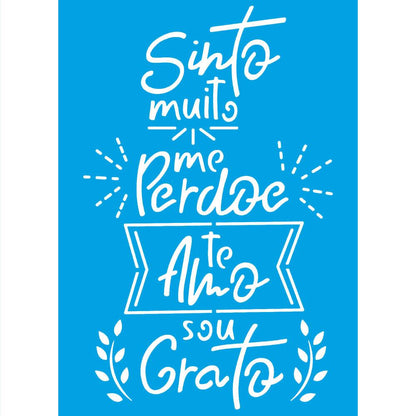 Stencil Litoarte 17x21 STM-695 Frase Sinto Muito - Palácio da Arte