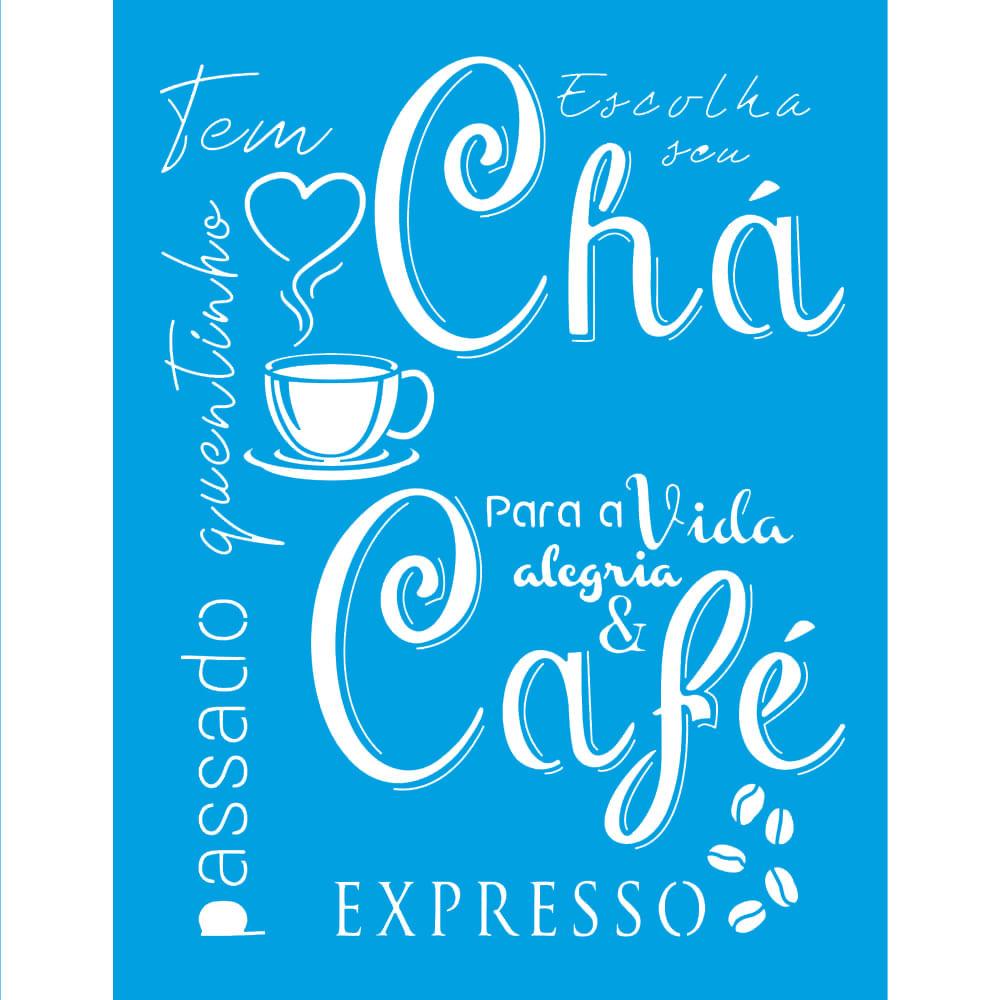 Stencil Litoarte 17x21 STM-711 Café e Chá - Palácio da Arte