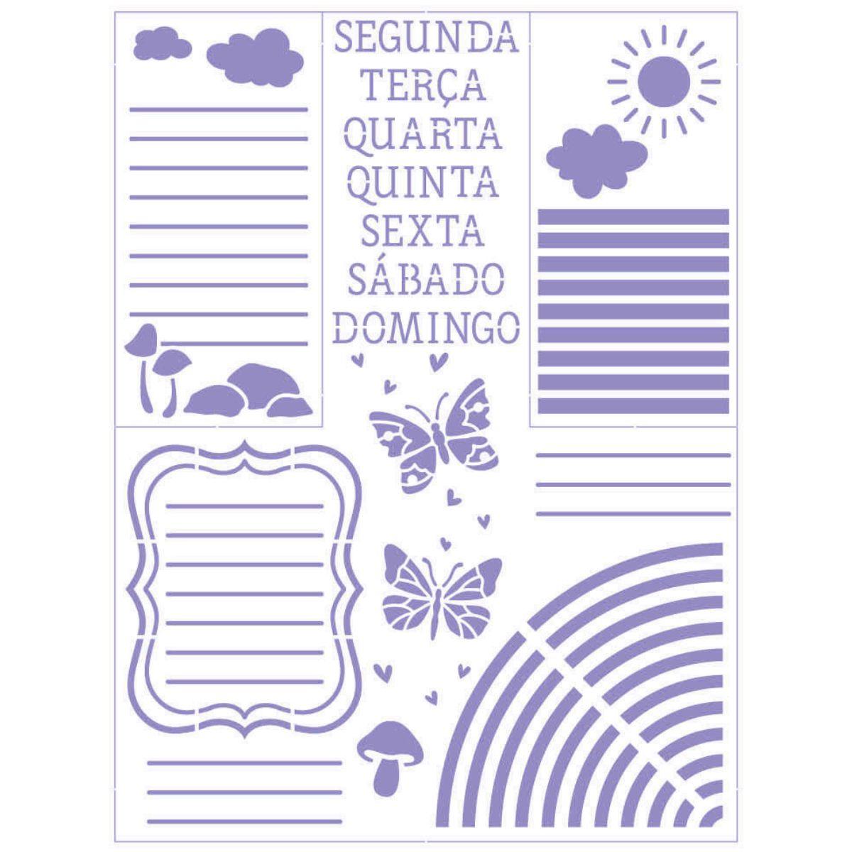 Stencil Litoarte 17x21 STM-750 Planer Good Vibes - Palácio da Arte