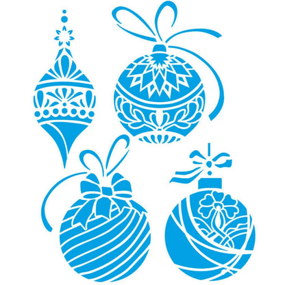 Stencil Litoarte 17x21 STMN-041 Bolas de Natal - Palácio da Arte