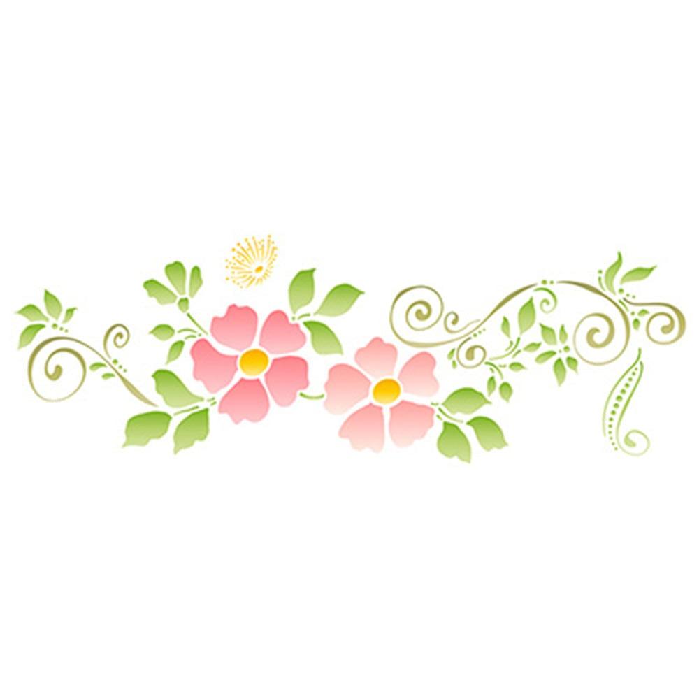 Stencil Litoarte 17x42 STG-070 Floral e Arabescos - Palácio da Arte