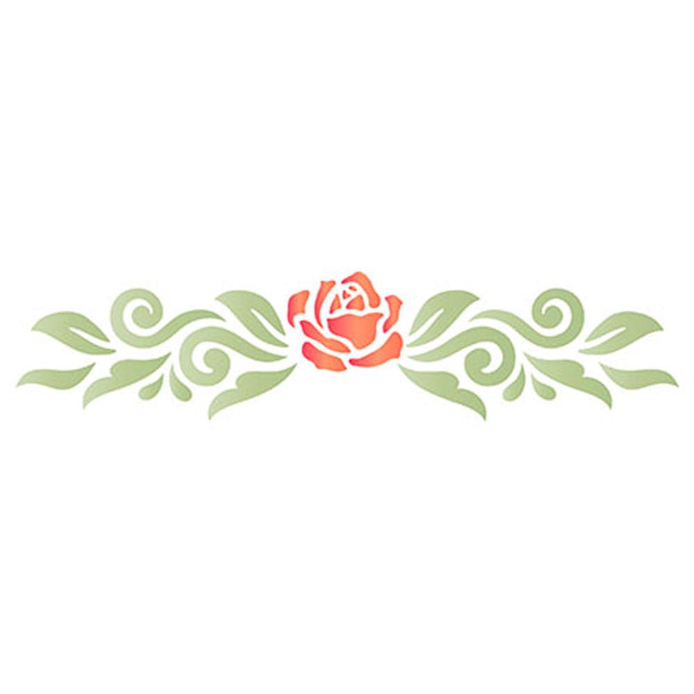 Stencil Litoarte 17x6 STP-145 Rosa com Arabesco - Palácio da Arte
