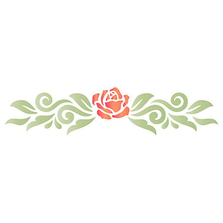 Stencil Litoarte 17x6 STP-145 Rosa com Arabesco - Palácio da Arte