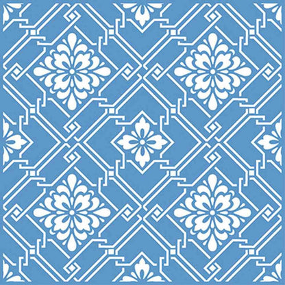 Stencil Litoarte 20x20 STXX-005 Azulejo com Flores - Palácio da Arte