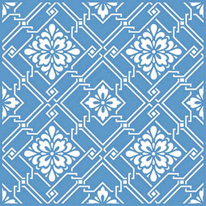 Stencil Litoarte 20x20 STXX-005 Azulejo com Flores - Palácio da Arte