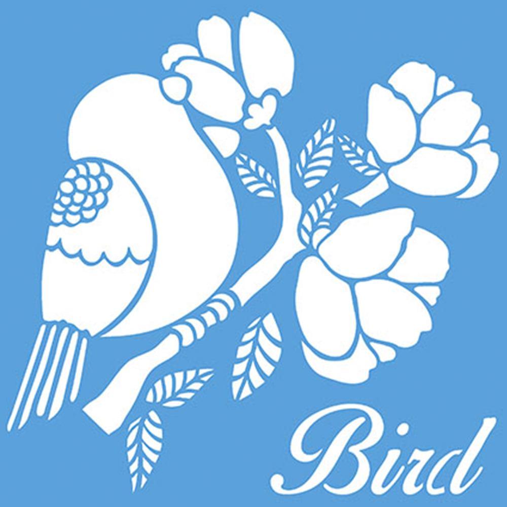 Stencil Litoarte 20x20 STXX-028 Pássaro no Galho I - Palácio da Arte