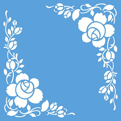 Stencil Litoarte 20x20 STXX-038 Cantoneira de Rosas - Palácio da Arte