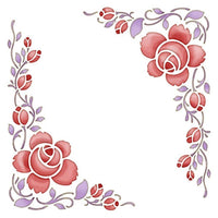 Stencil Litoarte 20x20 STXX-038 Cantoneira de Rosas - Palácio da Arte