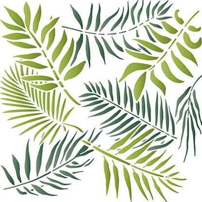 Stencil Litoarte 20x20 STXX-065 Estampa de Folhas Tropicais - Palácio da Arte