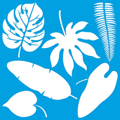 Stencil Litoarte 20x20 STXX-066 Folhas Tropicais - Palácio da Arte