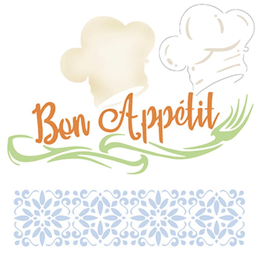 Stencil Litoarte 20x20 STXX-111 Bon Appetit - Palácio da Arte