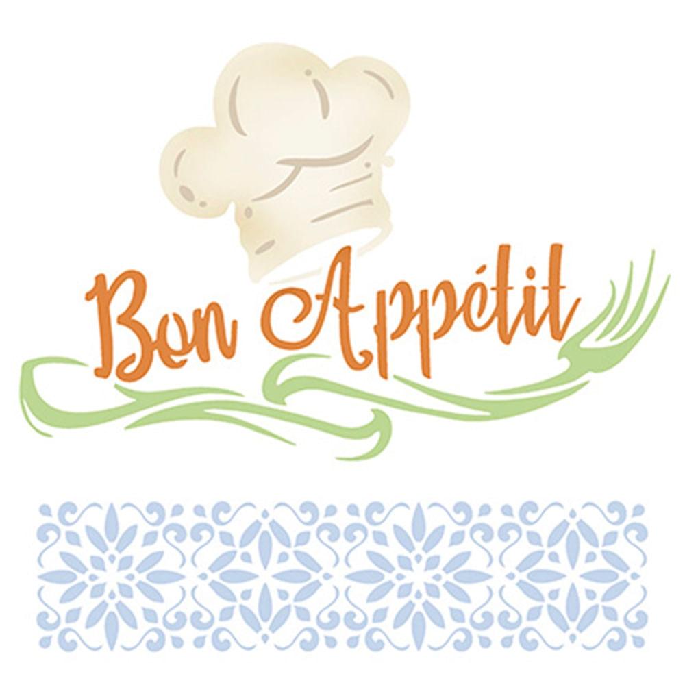 Stencil Litoarte 20x20 STXX-111 Bon Appetit - Palácio da Arte