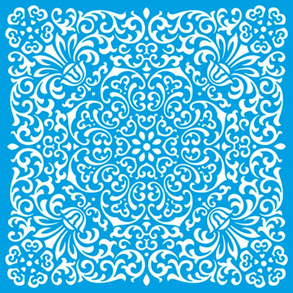 Stencil Litoarte 20x20 STXX-128 Ornamentos Florais - Palácio da Arte