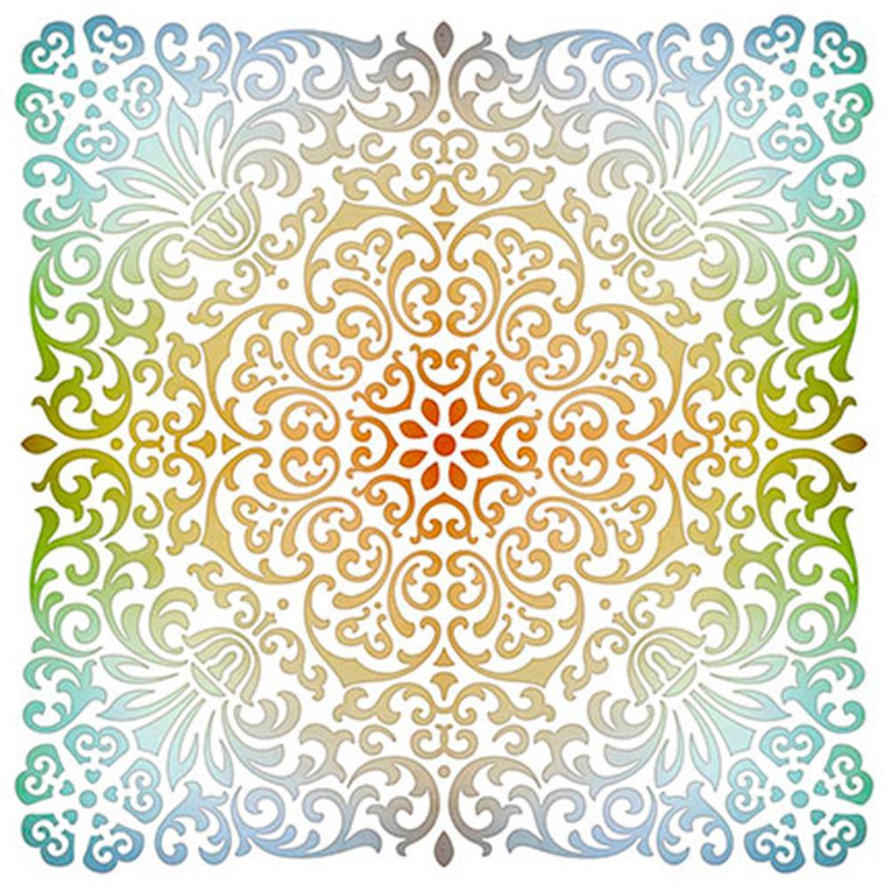 Stencil Litoarte 20x20 STXX-128 Ornamentos Florais - Palácio da Arte