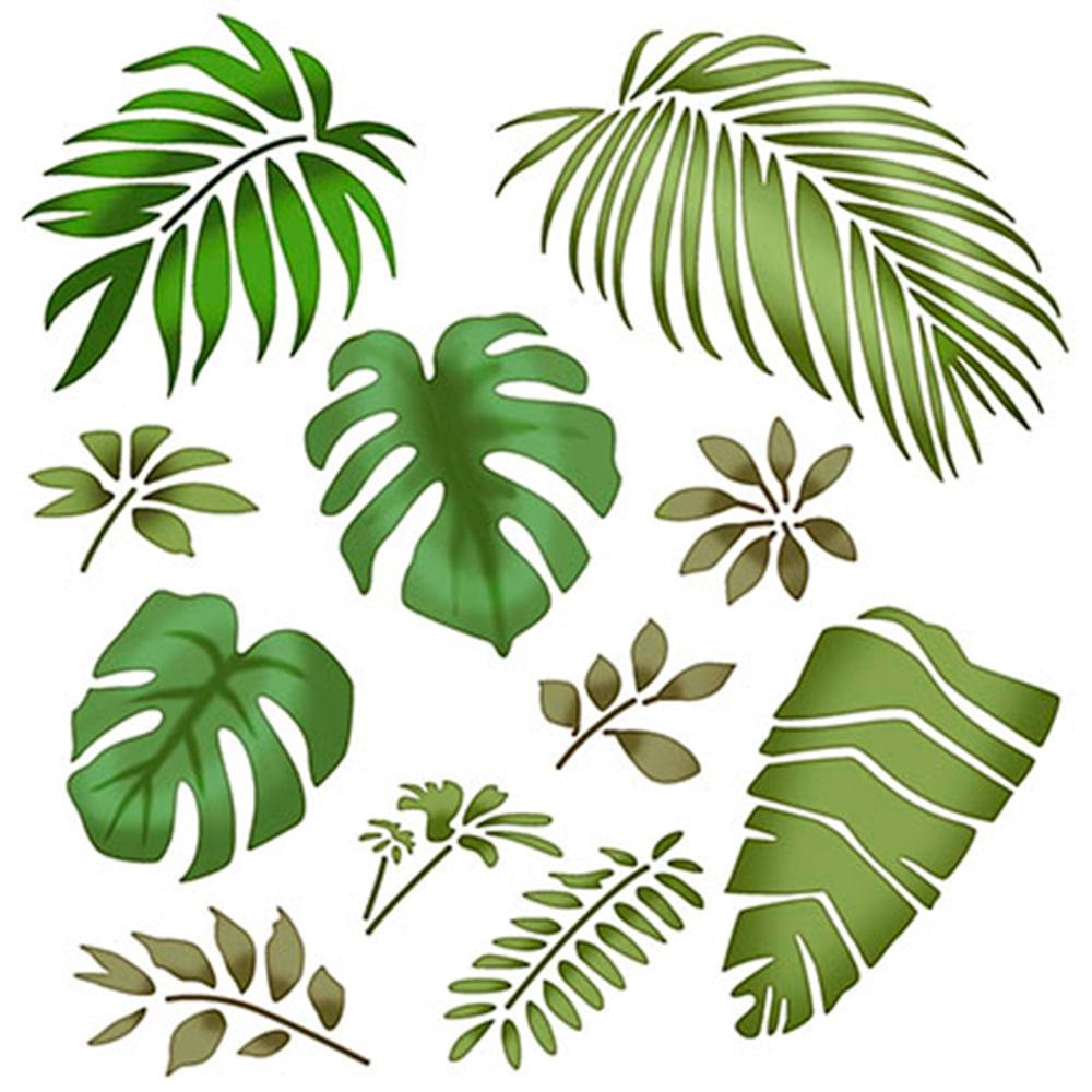 Stencil Litoarte 20x20 STXX-132 Folhas Tropicais – Palácio da Arte