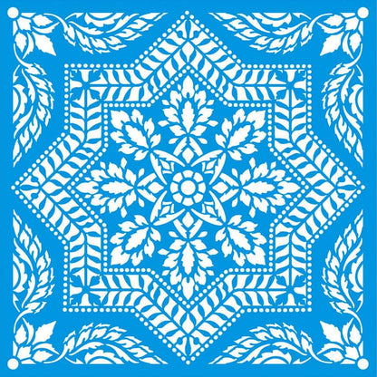 Stencil Litoarte 20x20 STXX-152 Azulejo de Arabescos - Palácio da Arte
