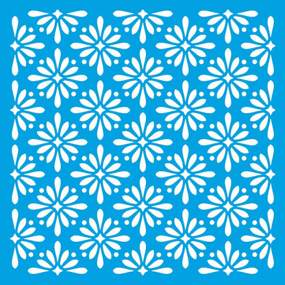 Stencil Litoarte 20x20 STXX-162 Estampa de Ornamentos Florais - Palácio da Arte