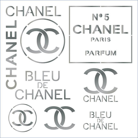 Stencil Litoarte 20x20 STXX-177 Marcas Grifes Chanel - Palácio da Arte