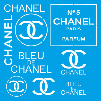 Stencil Litoarte 20x20 STXX-177 Marcas Grifes Chanel - Palácio da Arte