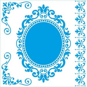 Stencil Litoarte 20x20 STXX-250 Moldura e Arabescos - Palácio da Arte