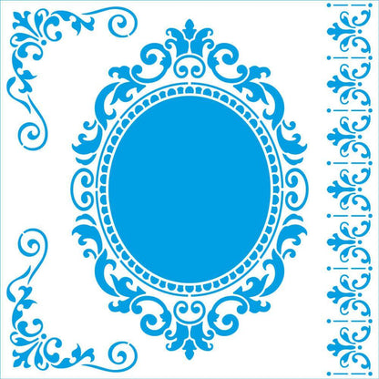 Stencil Litoarte 20x20 STXX-250 Moldura e Arabescos - Palácio da Arte