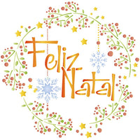 Stencil Litoarte 20x20 STXXN-001 Natal Guirlanda Feliz Natal - Palácio da Arte