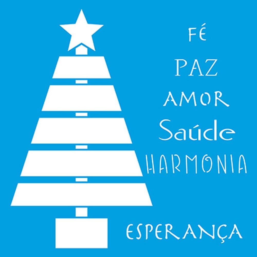 Stencil Litoarte 20x20 STXXN-010 Natal Pinheiro Palavras - Palácio da Arte