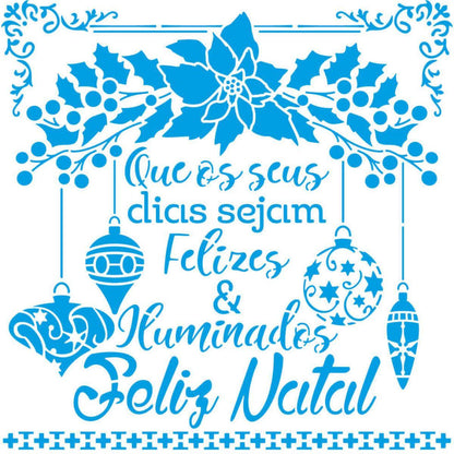 Stencil Litoarte 20x20 STXXN-019 Natal Que Os Seus Dias Sejam Felizes e Iluminados - Palácio da Arte