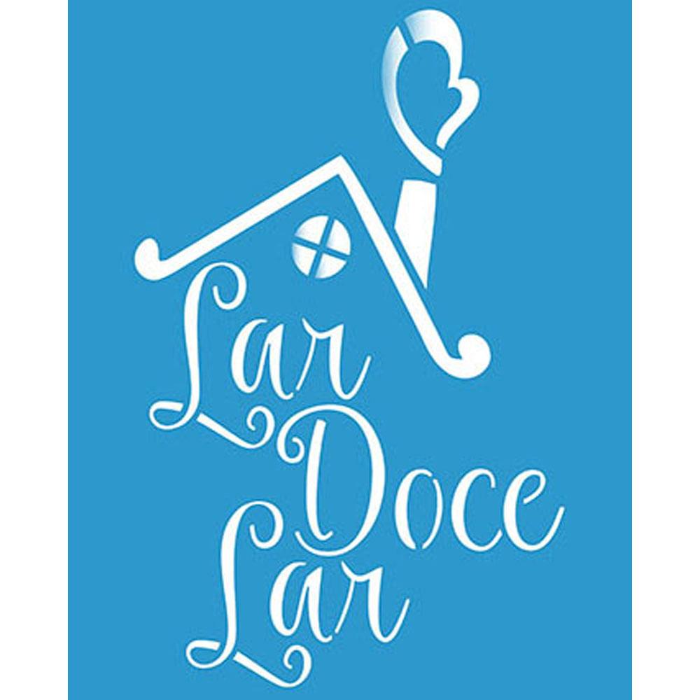 Stencil Litoarte 25x20 STR-026 Lar Doce Lar - Palácio da Arte