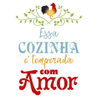 Stencil Litoarte 25x20 STR-225 Frases Essa Cozinha é Temperada com Amor - Palácio da Arte
