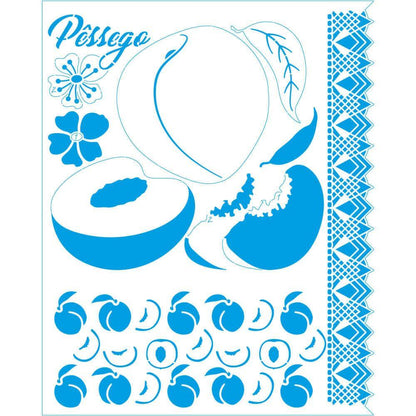 Stencil Litoarte 25x20 STR-241 Cozinha Pêssego - Palácio da Arte