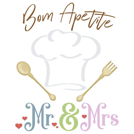 Stencil Litoarte 25x20 STR-246 Cozinha Bom Apetit MR MRS - Palácio da Arte