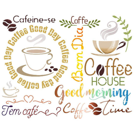 Stencil Litoarte 25x20 STR-250 Cozinha Café e Frases - Palácio da Arte