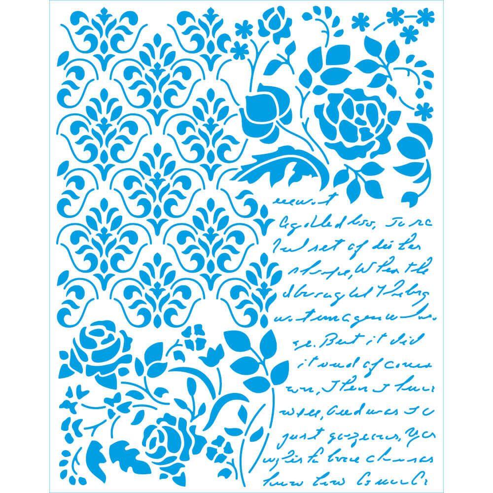 Stencil Litoarte 25x20 STR-251 Memórias Vintage Arabescos e Texto - Palácio da Arte