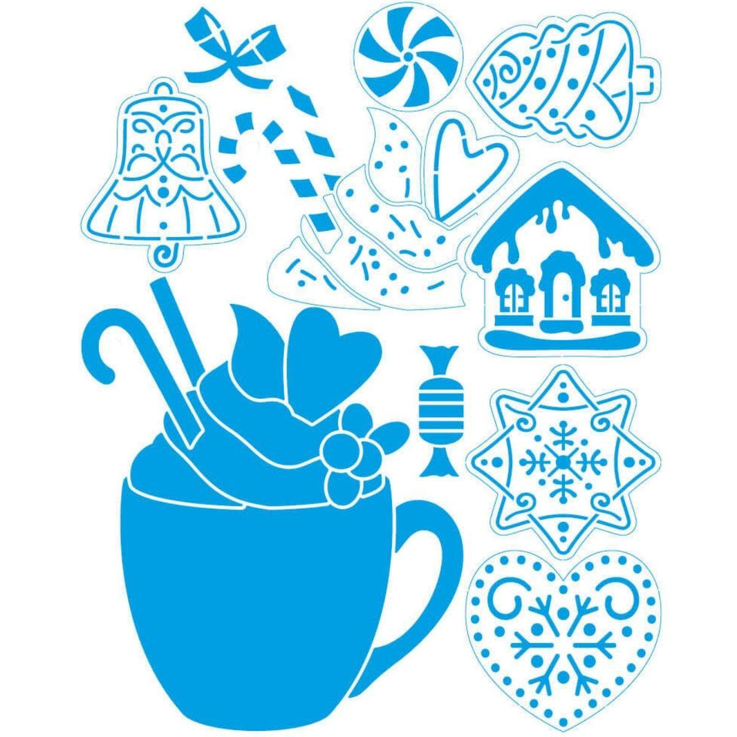 Stencil Litoarte 25x20 STRN-025 Natal Chocolate Quente Christmas Cookies - Palácio da Arte