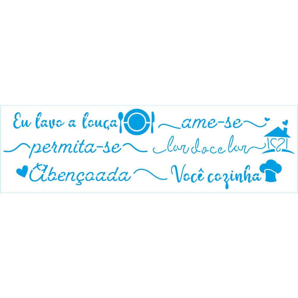 Stencil Litoarte 28x8 STE-381 Cozinha Frases - Palácio da Arte