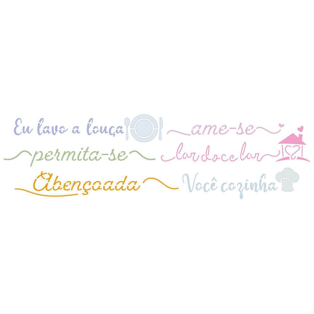 Stencil Litoarte 28x8 STE-381 Cozinha Frases - Palácio da Arte