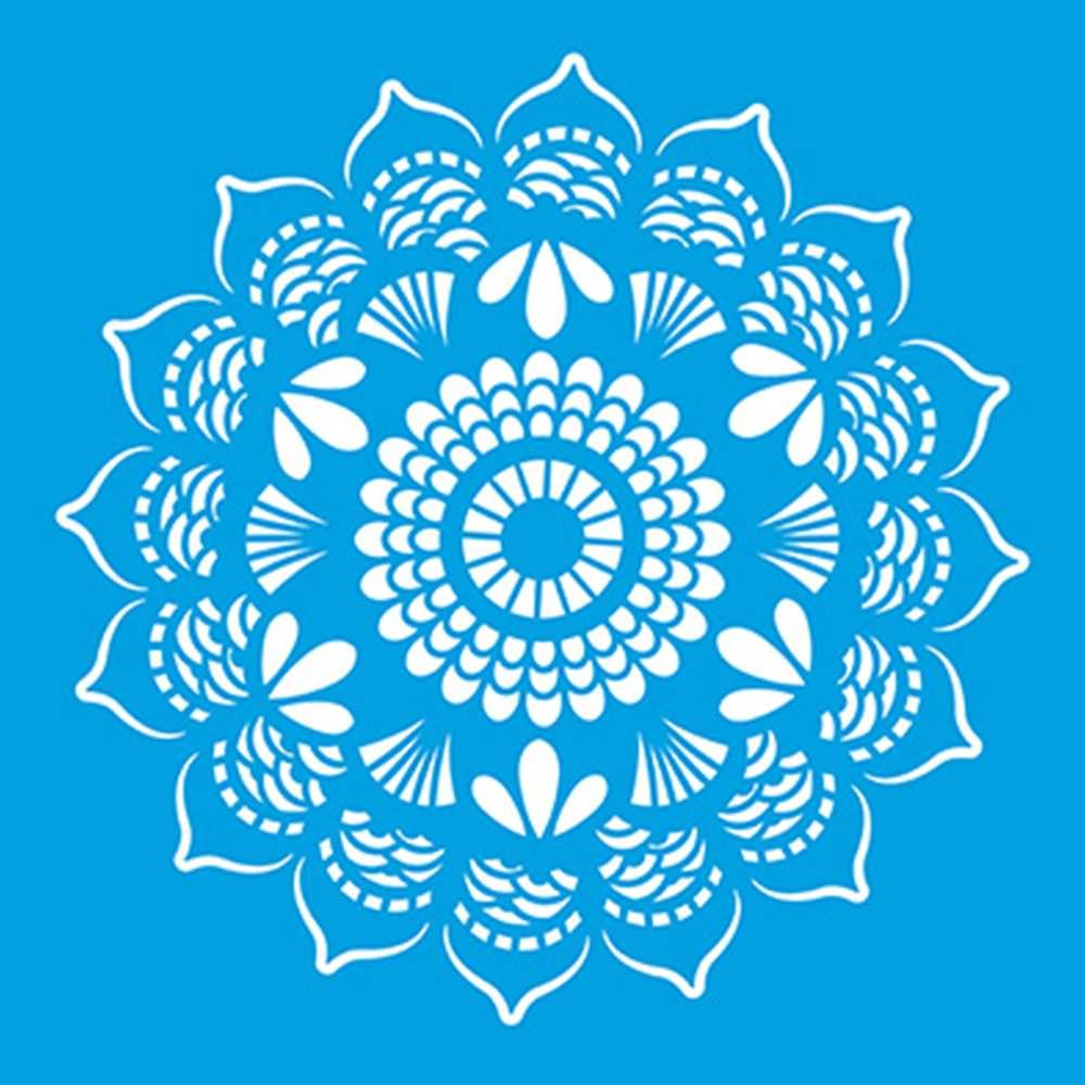 Stencil Litoarte 30x30 STQG-007 Mandala Rendada - Palácio da Arte