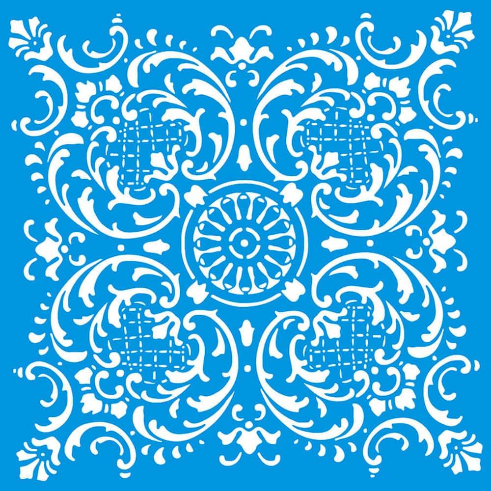 Stencil Litoarte 30x30 STQG-024 Azulejo de Arabescos - Palácio da Arte