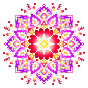 Stencil Litoarte 30x30 STQG-027 Mandala Corações - Palácio da Arte