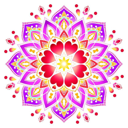 Stencil Litoarte 30x30 STQG-027 Mandala Corações - Palácio da Arte