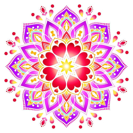 Stencil Litoarte 30x30 STQG-027 Mandala Corações - Palácio da Arte