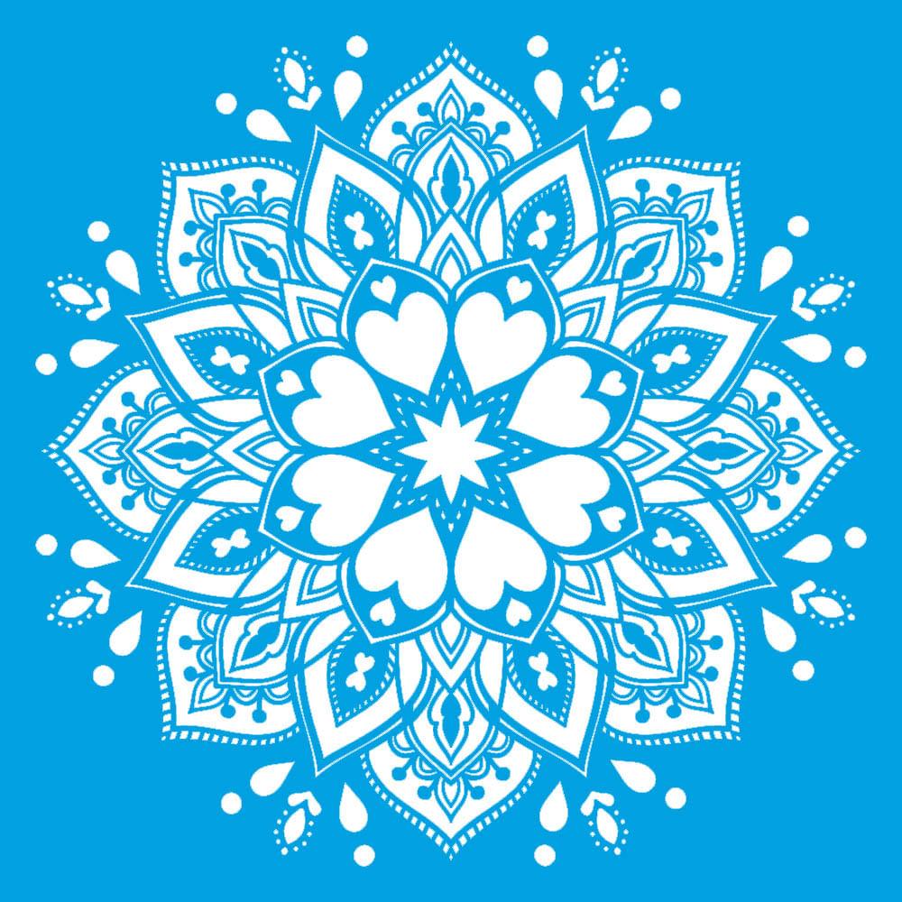Stencil Litoarte 30x30 STQG-027 Mandala Corações - Palácio da Arte