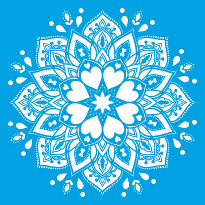 Stencil Litoarte 30x30 STQG-027 Mandala Corações - Palácio da Arte