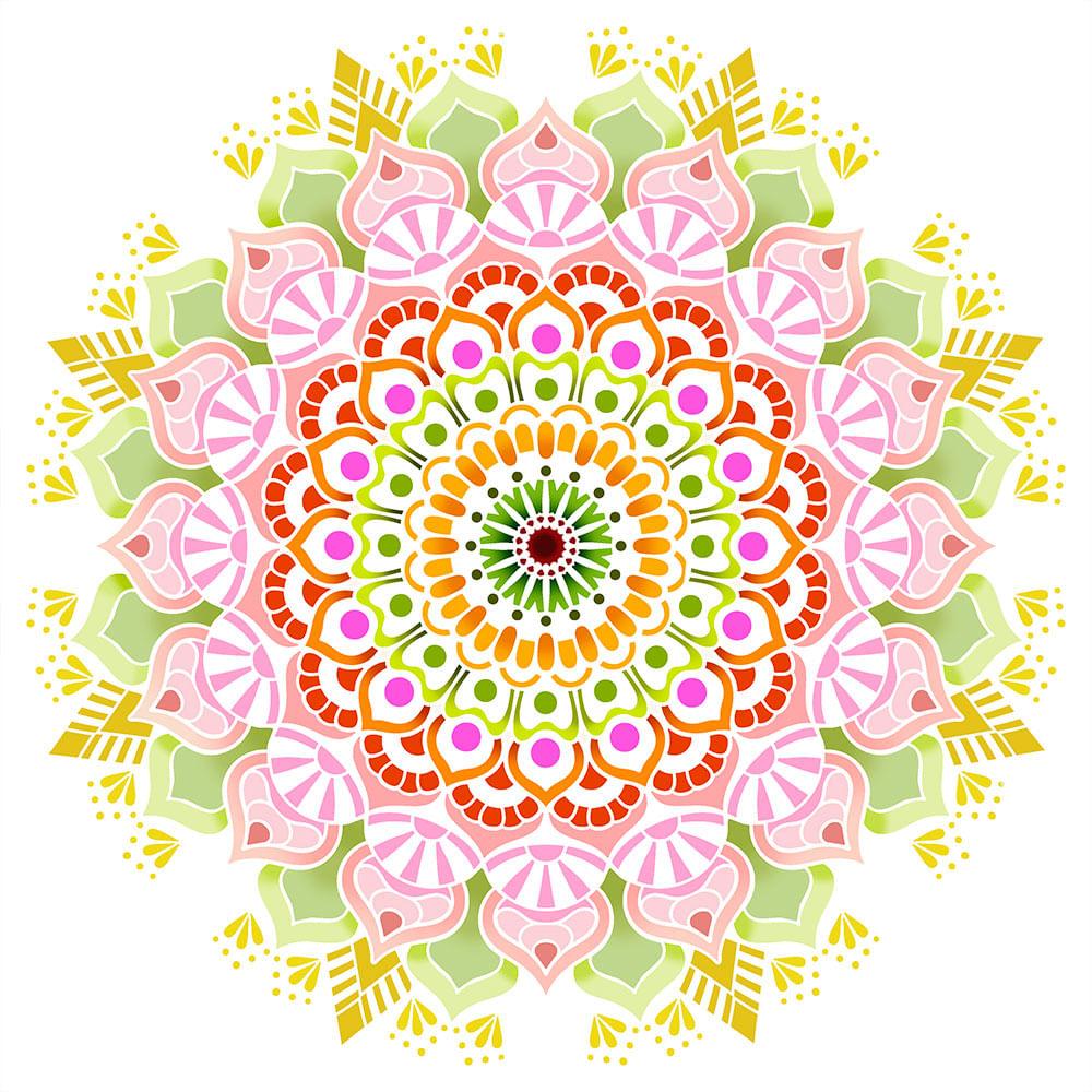 Stencil Litoarte 30x30 STQG-029 Mandala - Palácio da Arte