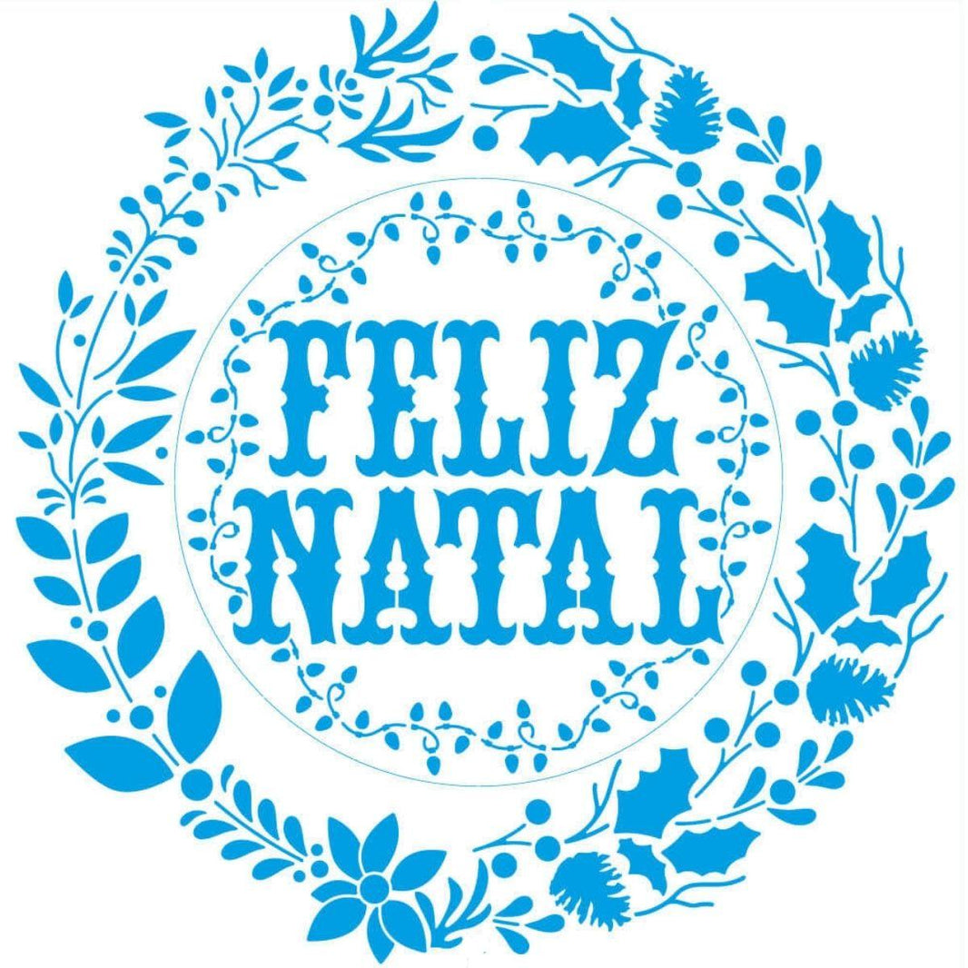 Stencil Litoarte 30x30 STQGN-002 Natal Guirlanda Feliz Natal II - Palácio da Arte