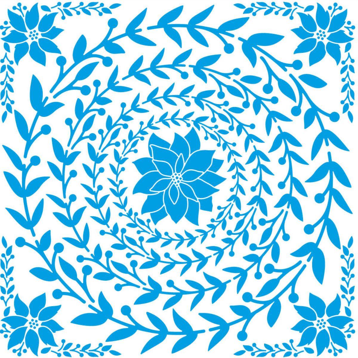 Stencil Litoarte 30x30 STQGN-003 Natal Guirlanda Poinsétia - Palácio da Arte