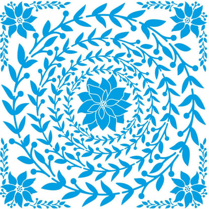 Stencil Litoarte 30x30 STQGN-003 Natal Guirlanda Poinsétia - Palácio da Arte