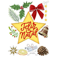 Stencil Litoarte 34x21 STNGG-054 Natal Pinhas e Elementos - Palácio da Arte